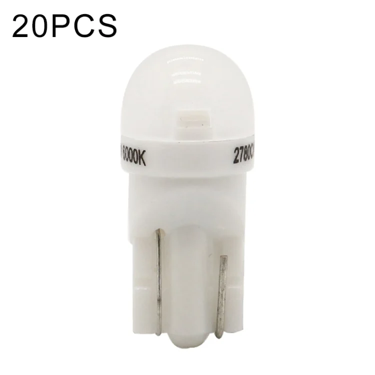 20 PCS T10 DC12V / 0.25W / 6500K / 20LM Car Round Head Plug-in Bubble Reading Light with 1LEDs SMD-3030 Lamps