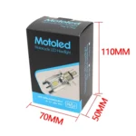 H4 DC12-80V / 20W / 6000K / 2000LM Motorcycle Headlight with Angel Eyes - Image 5