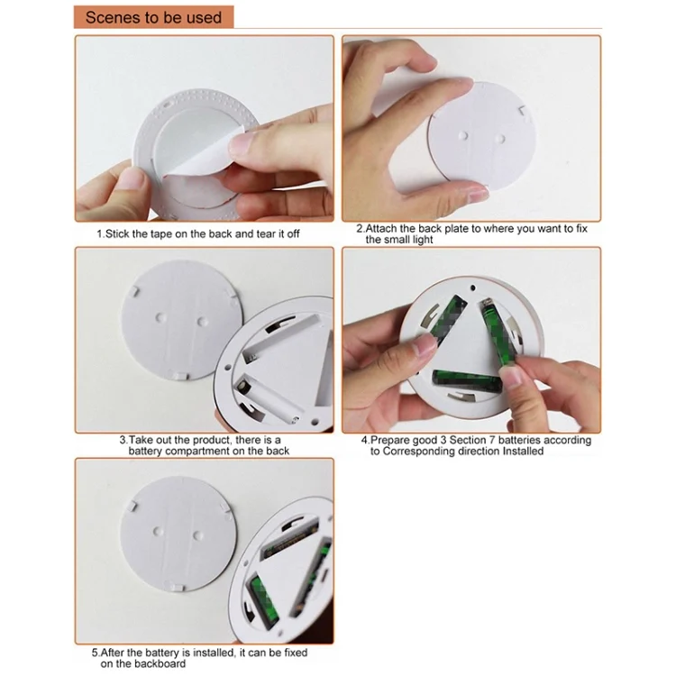 CRP3572_B5.webp R-1633 4.5V / 0.3W 4LEDs Car Indoor Dome Light LED Touch Night Light - Image 6