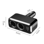 SHUNWEI SD-1909 80W 0.8A Car 2 in 1 USB Charger 90 Degree Free Rotation Cigarette Lighter - Image 9