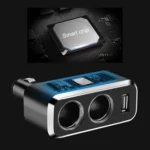 SHUNWEI SD-1909 80W 0.8A Car 2 in 1 USB Charger 90 Degree Free Rotation Cigarette Lighter - Image 3
