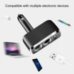 SHUNWEI SD-1909 80W 0.8A Car 2 in 1 USB Charger 90 Degree Free Rotation Cigarette Lighter - Image 5