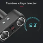 SHUNWEI SD-1925 120W 3A Car 2 in 1 Dual USB Charger 90 Degree Free Rotation Cigarette Lighter - Image 5