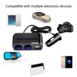SHUNWEI SD-1928A 80W 3A Car 2 in 1 Dual USB Charger Cigarette Lighter - Image 5