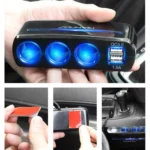 SHUNWEI SD-1939D 120W QC3.0 Car 3 in 1 Dual USB Charger Cigarette Lighter - Image 11