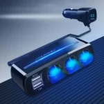 SHUNWEI SD-1939D 120W QC3.0 Car 3 in 1 Dual USB Charger Cigarette Lighter - Image 3