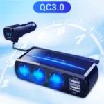 SHUNWEI SD-1939D 120W QC3.0 Car 3 in 1 Dual USB Charger Cigarette Lighter - Image 4