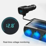 SHUNWEI SD-1939D 120W QC3.0 Car 3 in 1 Dual USB Charger Cigarette Lighter - Image 6