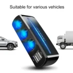 SHUNWEI SD-1939D 120W QC3.0 Car 3 in 1 Dual USB Charger Cigarette Lighter - Image 7