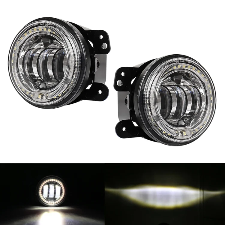 CRP3593WL_1.webp 2 PCS DC12V-30V / 30W / 3A / 1440LM 12LEDs  4 inch Car LED Colorful Fog Light, Style: White Background - Image 9