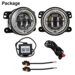 2 PCS DC12V-30V / 30W / 3A / 1440LM 12LEDs  4 inch Car LED Colorful Fog Light, Style: White Background - Image 6