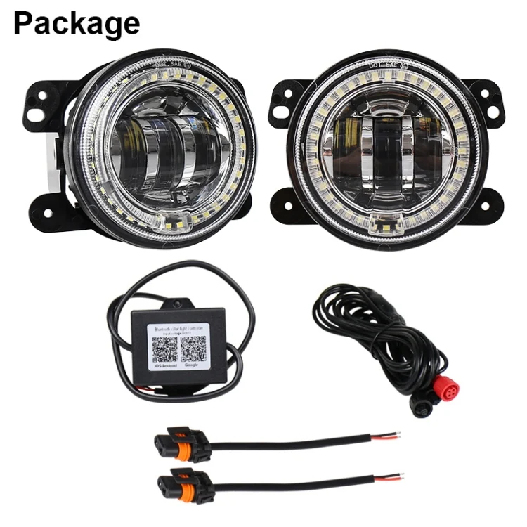 CRP3593_B5.webp 2 PCS DC12V-30V / 30W / 3A / 1440LM 12LEDs  4 inch Car LED Colorful Fog Light, Style: White Background - Image 6
