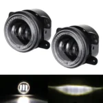 2 PCS DC12V-30V / 30W / 3A / 1440LM 12LEDs  4 inch Car LED Colorful Fog Light, Style: Black Background - Image 9