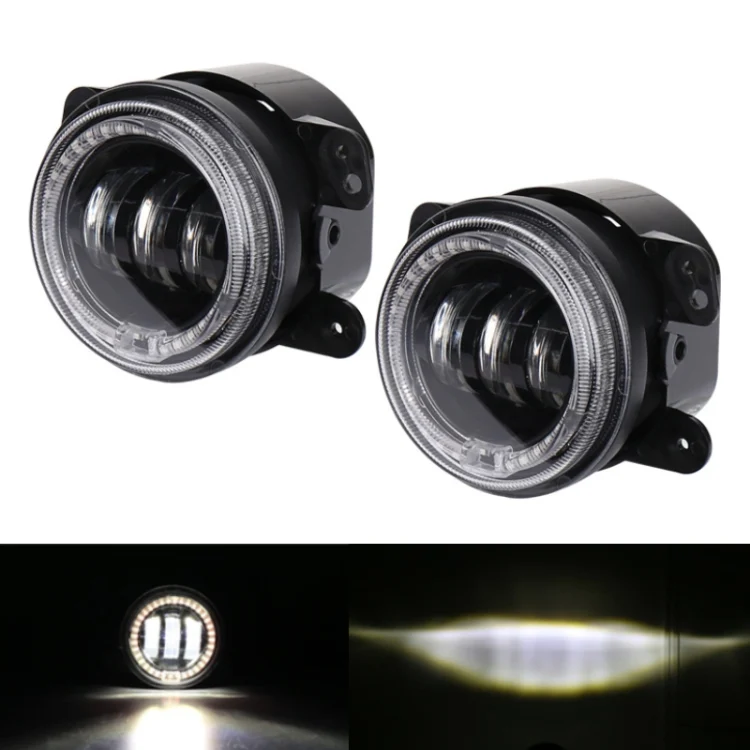 CRP3594WL_1.webp 2 PCS DC12V-30V / 30W / 3A / 1440LM 12LEDs  4 inch Car LED Colorful Fog Light, Style: Black Background - Image 9