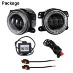 2 PCS DC12V-30V / 30W / 3A / 1440LM 12LEDs  4 inch Car LED Colorful Fog Light, Style: Black Background - Image 6