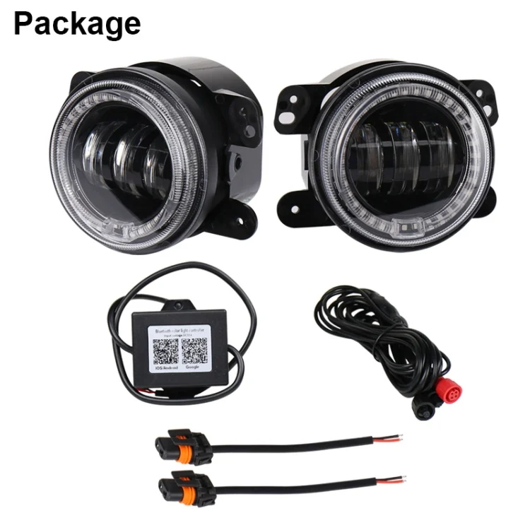 CRP3594_B5.webp 2 PCS DC12V-30V / 30W / 3A / 1440LM 12LEDs  4 inch Car LED Colorful Fog Light, Style: Black Background - Image 6