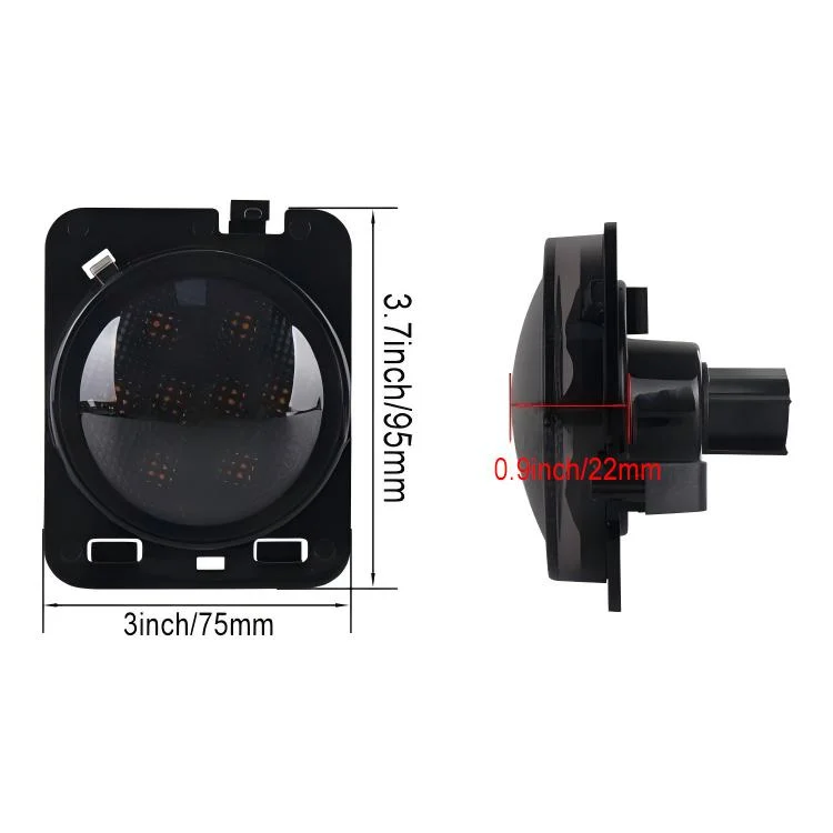 CRP3610_4.webp 2 PCS 8W DC 12V Car SUV Refit LEDWheel Eyebrow Turn Signal for Jeep Wrangler JK 07-17, Specification: Butt Assembly Without Aperture - Image 5