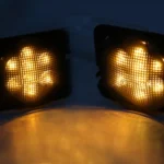 2 PCS 8W DC 12V Car SUV Refit LEDWheel Eyebrow Turn Signal for Jeep Wrangler JK 07-17, Specification: Butt Assembly Without Aperture - Image 6