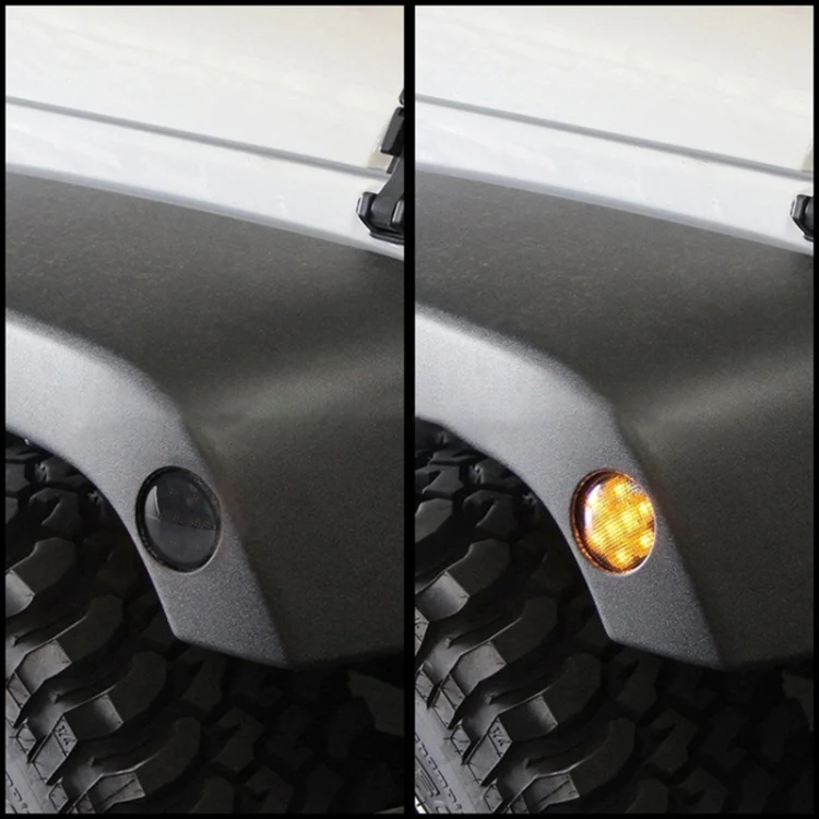 CRP3610_6.webp 2 PCS 8W DC 12V Car SUV Refit LEDWheel Eyebrow Turn Signal for Jeep Wrangler JK 07-17, Specification: Butt Assembly Without Aperture - Image 7