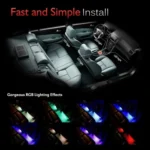 4 in 1 Universal Car Cigarette Lighter 8-color APP Control LED Atmosphere Light Decorative Lamp, with 9LEDs Lamps Cable Length: 1.5m - Image 11