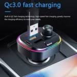 C13 Multifunctional Car Dual USB PD Fast Charger Bluetooth FM Transmitter with Atmosphere Light - Image 4