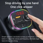 C13 Multifunctional Car Dual USB PD Fast Charger Bluetooth FM Transmitter with Atmosphere Light - Image 6