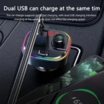 C13 Multifunctional Car Dual USB PD Fast Charger Bluetooth FM Transmitter with Atmosphere Light - Image 7