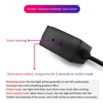 C208 5V 0.1W IPX4 USB Car Rotating Star Lights Red Blue Starry Sky Atmosphere Lamp - Image 4