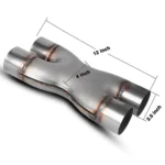 Dual 2.5 inch Car Universal 304 Stainless Steel X-type Exhaust Pipe - Image 3