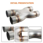 Dual 2.5 inch Car Universal 304 Stainless Steel X-type Exhaust Pipe - Image 6