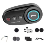 K10 Motorcycle Bluetooth Helmet Headset, Black Hard Pole Microphone - Image 10