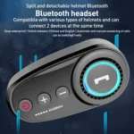 K10 Motorcycle Bluetooth Helmet Headset, Black Hard Pole Microphone - Image 2