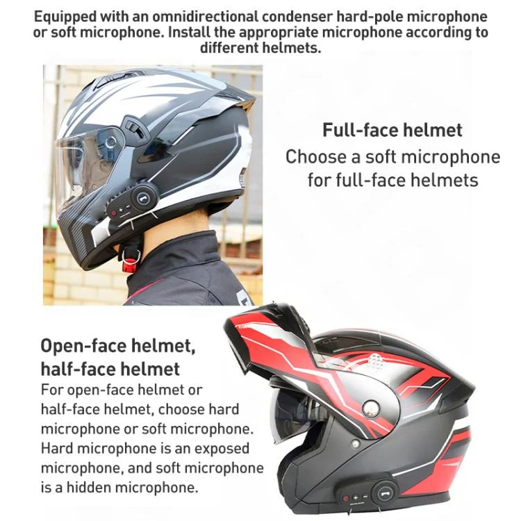 CRP4172_B2.webp K10 Motorcycle Bluetooth Helmet Headset, Black Hard Pole Microphone - Image 3