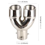 Universal Car Styling Stainless Steel Elbow Exhaust Tail Muffler Tip Pipe, Inside Diameter: 7.2cm - Image 3