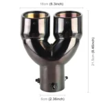 Universal Car Styling Stainless Steel Elbow Exhaust Tail Muffler Tip Pipe, Inside Diameter: 6cm - Image 3