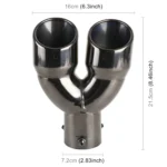 Universal Car Styling Stainless Steel Straight Exhaust Tail Muffler Tip Pipe, Inside Diameter: 7.2cm - Image 3