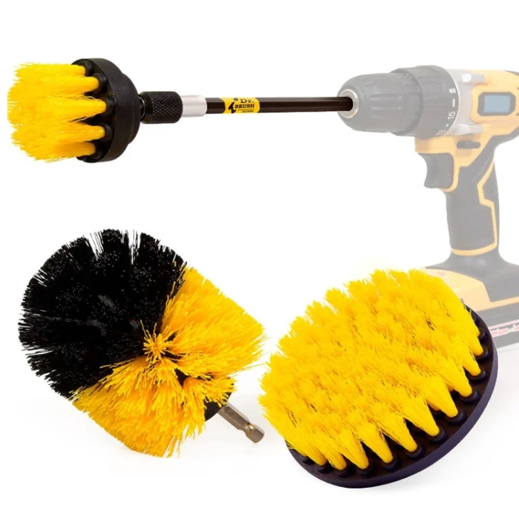 CRP4243.webp 4 in 1 Floor Wall Window Glass Cleaning Descaling Electric Drill Brush Head Set, Random Color Delivery - Image 1