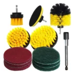 12 in 1 Floor Wall Window Glass Cleaning Descaling Electric Drill Brush Head Set, Random Color Delivery - Image 2