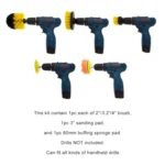 12 in 1 Floor Wall Window Glass Cleaning Descaling Electric Drill Brush Head Set, Random Color Delivery - Image 7