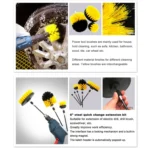 37 in 1 Floor Wall Window Glass Cleaning Descaling Electric Drill Brush Head Set - Image 3