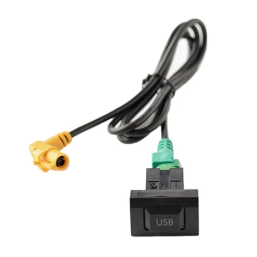 CRP4334.webp Car Center Console CD Reserved Position Modified USB Port 3.3x2.3cm + Cable Wiring Harness for Volkswagen / Audi / Skoda, Cable Length: 1m - Image 1