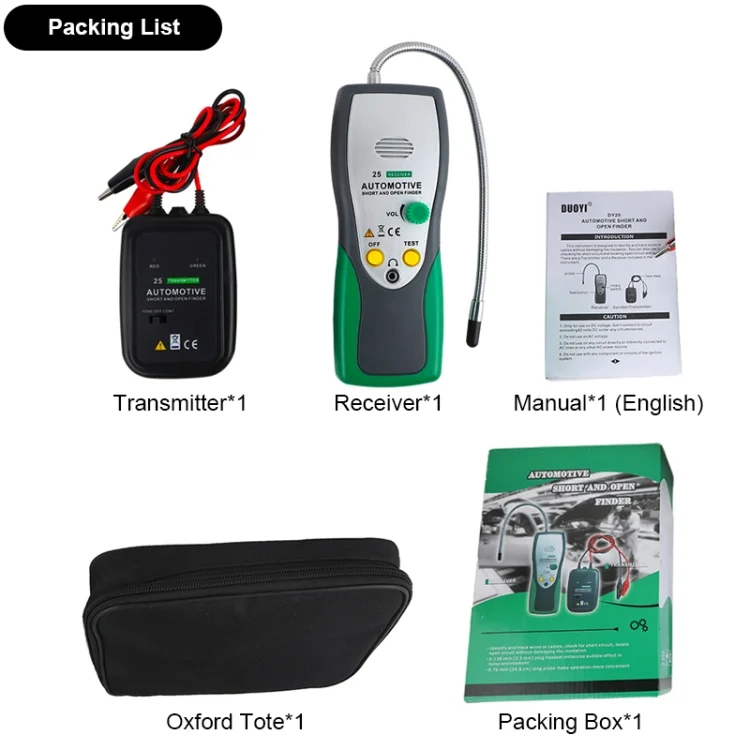 CRP4494_5.webp DUOYI DY25 Car Tester Cable Short & Open Circuit Finder Tester Tracer Diagnose Tone Line Finder - Image 6