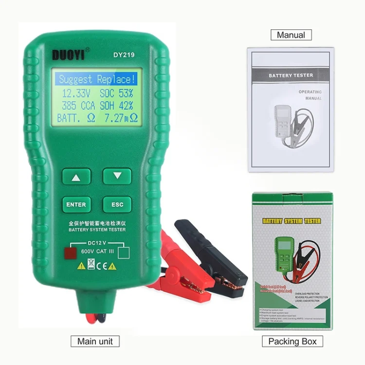 CRP4496_3.webp DUOYI DY219 Digital Battery Analyzer Car Fault Diagnostic Device Current and Voltage Detector - Image 4