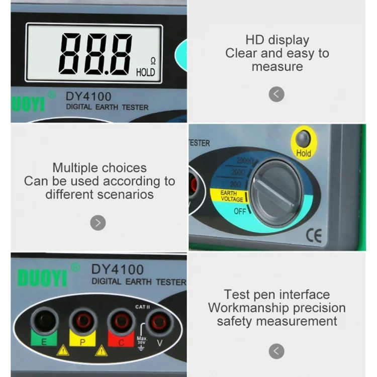 CRP4503_3.webp DUOYI DY4100 High-precision Digital Ground Resistance Meter Resistance Tester - Image 4
