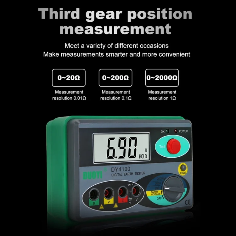 CRP4503_6.webp DUOYI DY4100 High-precision Digital Ground Resistance Meter Resistance Tester - Image 7