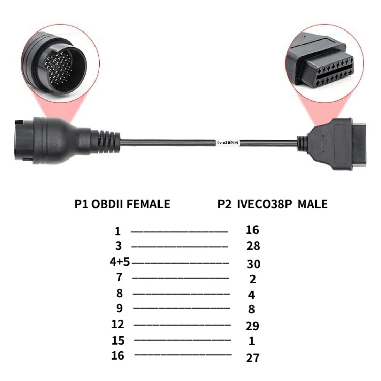 CRP4615_4.webp 38 Pin to OBD2 Truck Cable for IVECO - Image 5