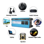 Carmaer 24V to 220V 2200W Three Socket Car Double Digital Display Inverter Household Power Converter - Image 7