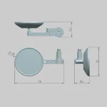 SF-158 Motorcycle Round Blue Glass Adjustable Rearview Mirror Handle Reflective Mirror - Image 5