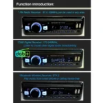 1-Din Car DAB Radio Player Stereo System FM Receiver, Support Bluetooth & U Disk & MP3 & TF Card - Image 3