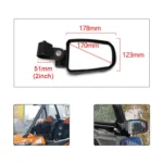 Pair All-terrain Vehicles Wide Field View 2.0 inch Rearview Mirror Side Reflector Mirror for UTV / ATV - Image 8